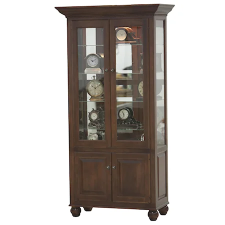 Double Door Curio Cabinet with Drawer